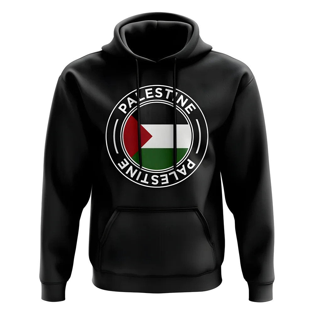 Palestine Football Badge Hoodie (Black)_1