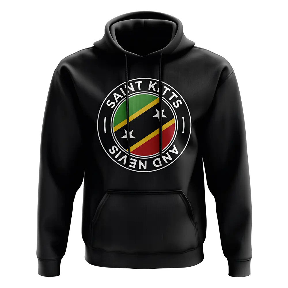 Saint Kitts and Nevis Football Badge Hoodie (Black)_0