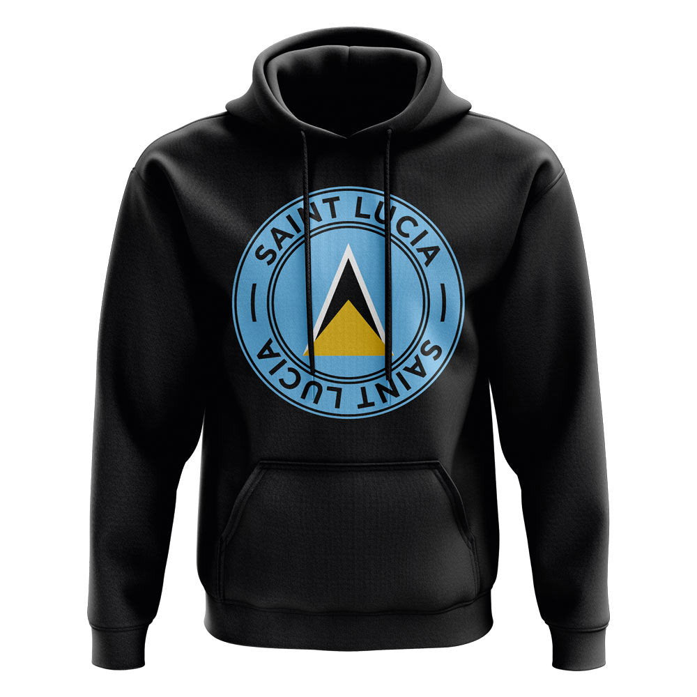 Saint Lucia Football Badge Hoodie (Black)_1