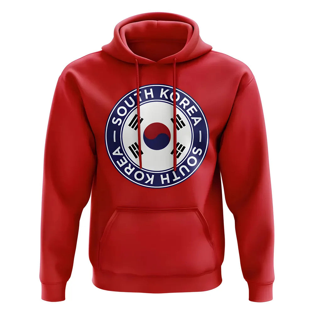 South Korea Football Badge Hoodie (Red)_0