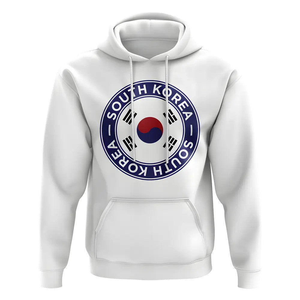 South Korea Football Badge Hoodie (White)_0