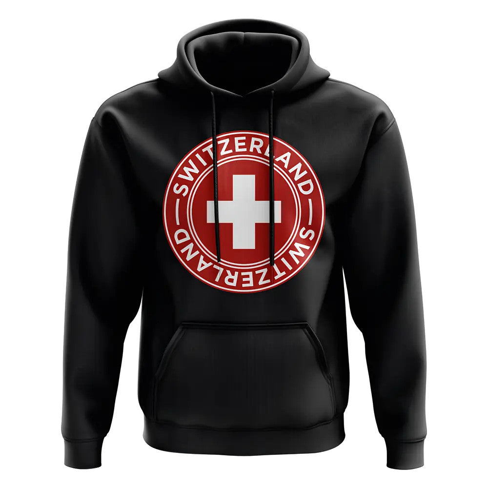 Switzerland Football Badge Hoodie (Black)_1