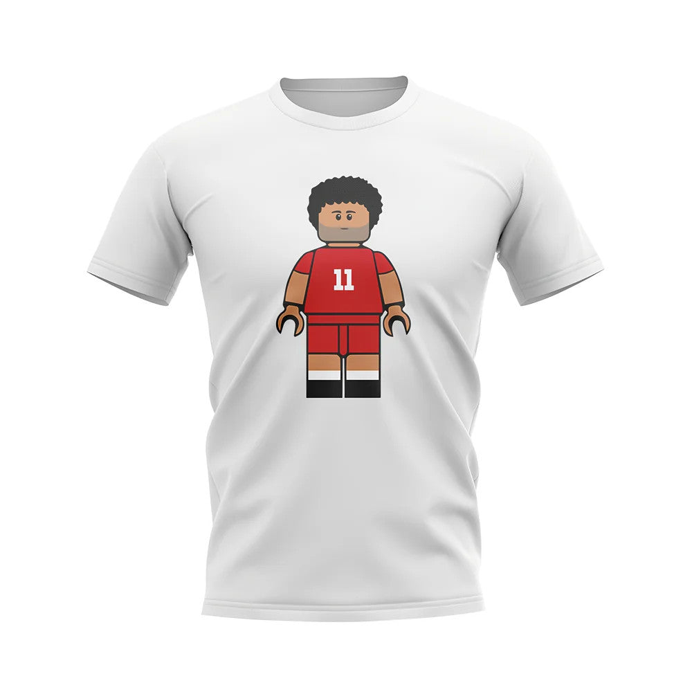 Mo Salah Liverpool Brick Footballer T-Shirt (White)_1