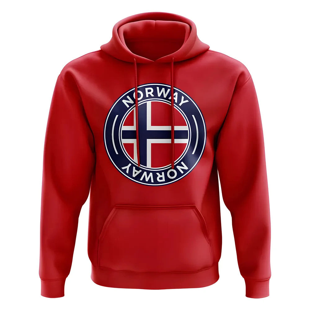 Norway Football Badge Hoodie (Red)_1