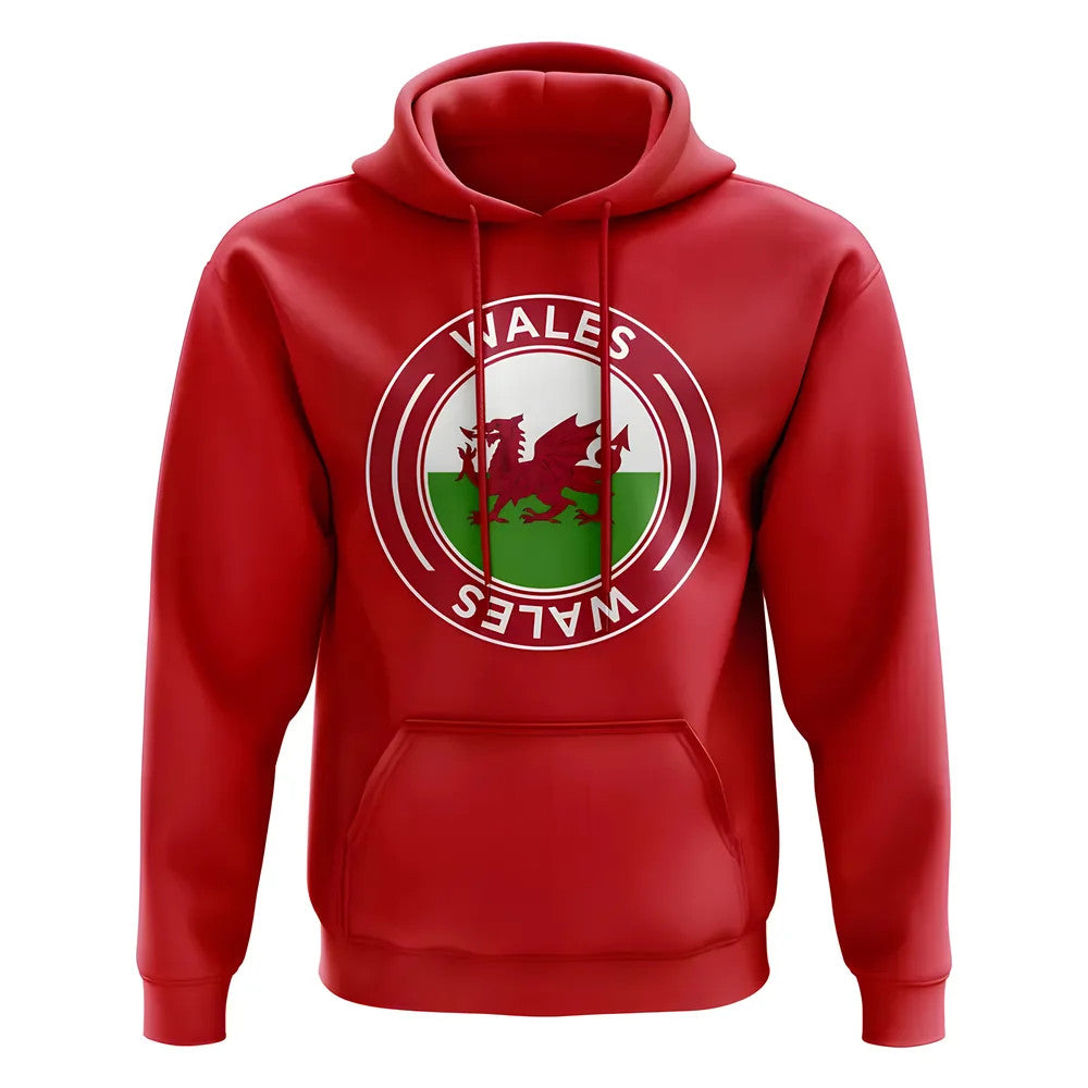 Wales Football Badge Hoodie (Red)_1