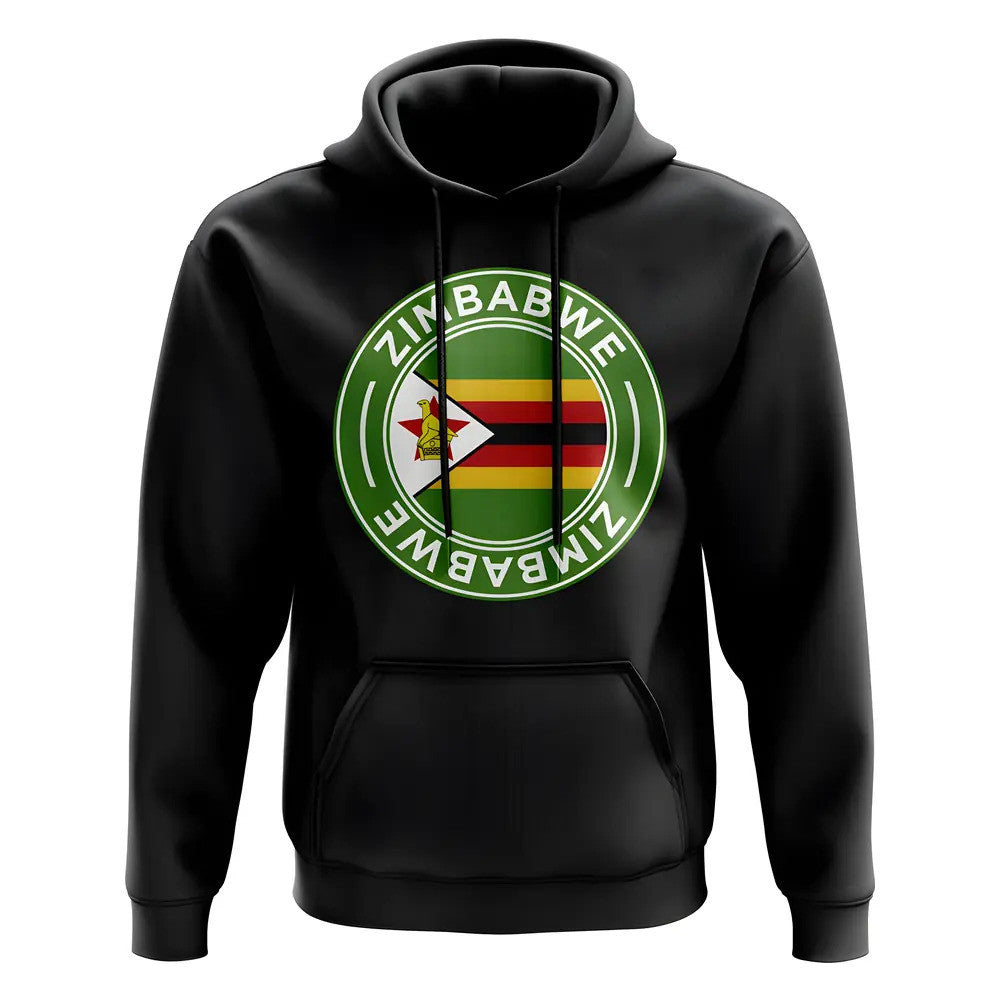 Zimbabwe Football Badge Hoodie (Black)_0