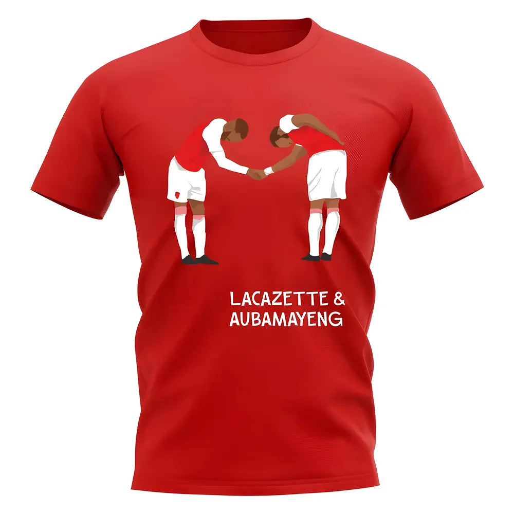Lacazette Aubameyang Arsenal Player Graphic T-Shirt (Red)_0