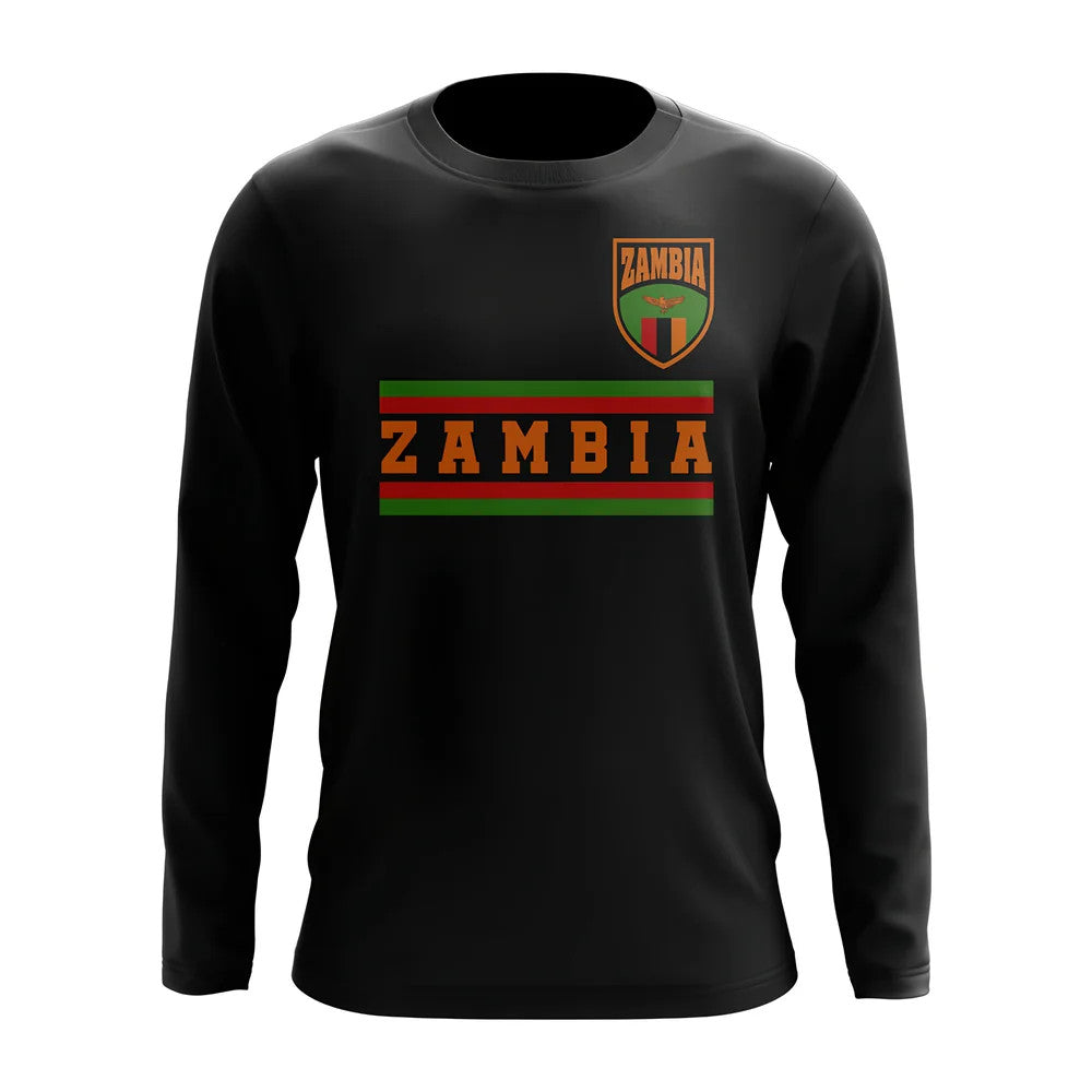 Zambia Core Football Country Long Sleeve T-Shirt (Black)_0