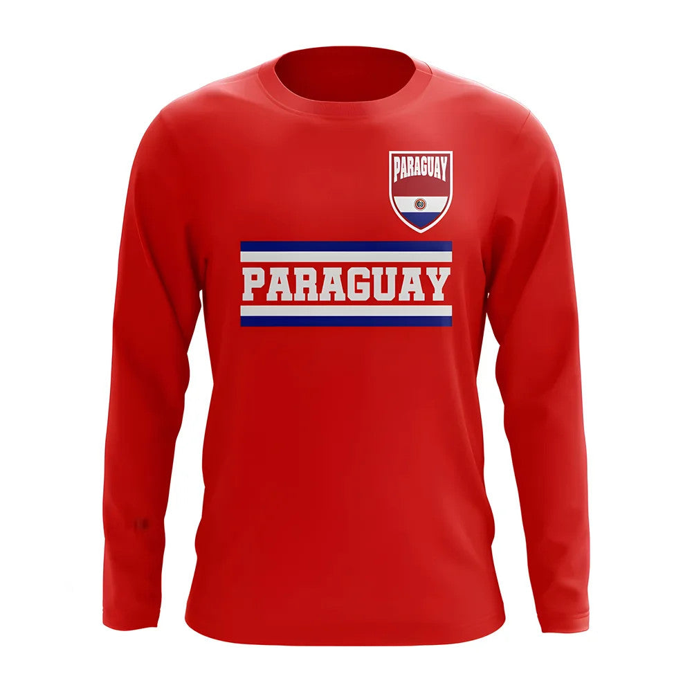 Paraguay Core Football Country Long Sleeve T-Shirt (Red)_0