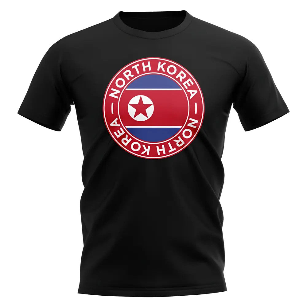 North Korea Football Badge T-Shirt (Black)_1