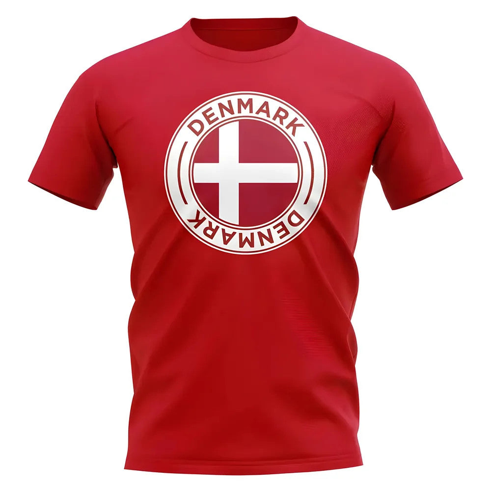 Denmark Football Badge T-Shirt (Red)_0