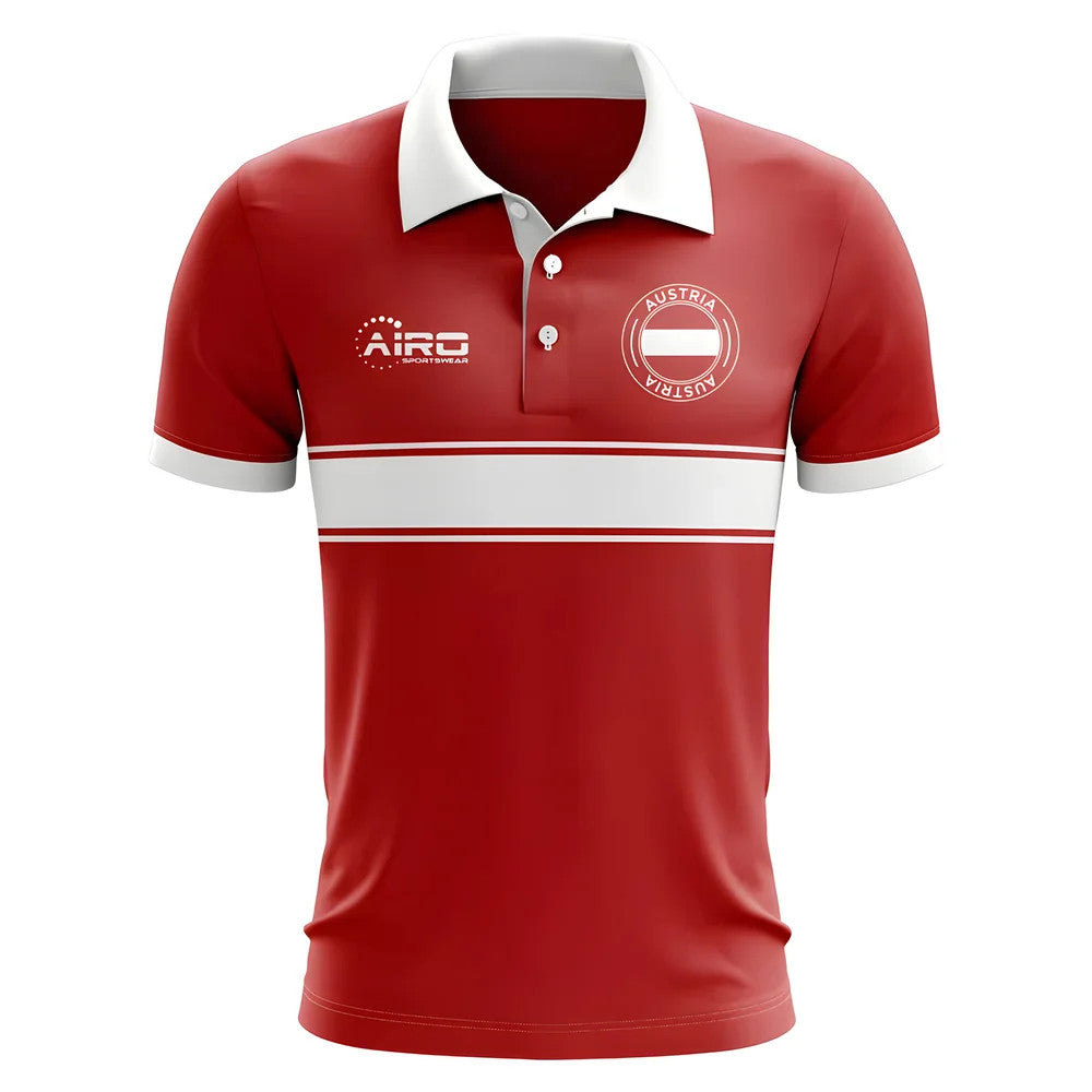 Austria Concept Stripe Polo Shirt (Red) - Kids_1