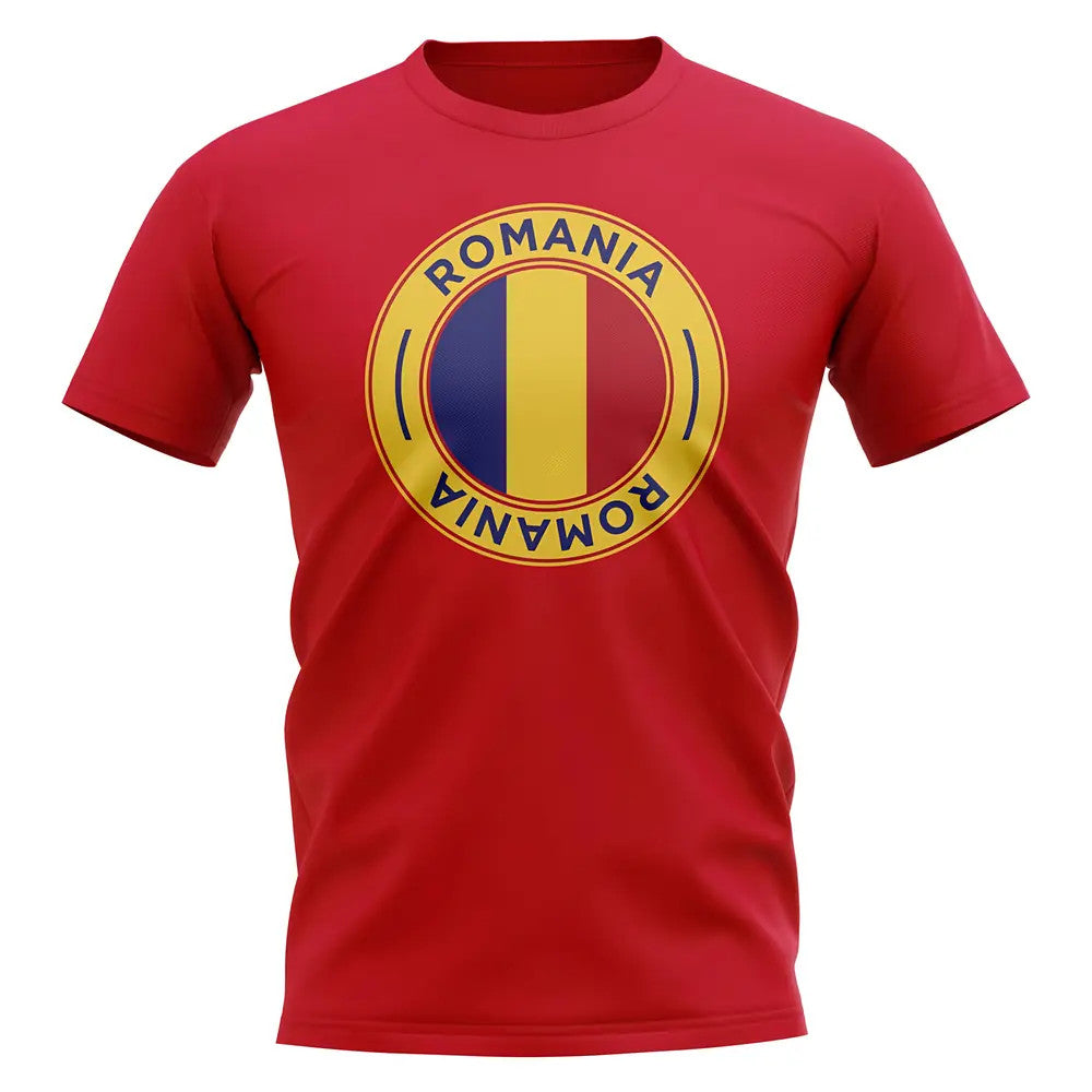 Romania Football Badge T-Shirt (Red)_0