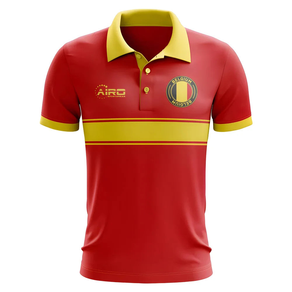 Belgium Concept Stripe Polo Shirt (Red)_0