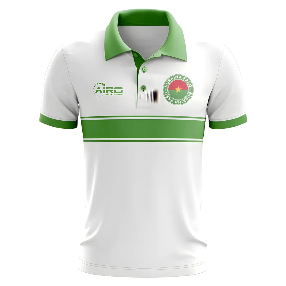 Burkina Faso Concept Stripe Polo Shirt (White) - Kids_1