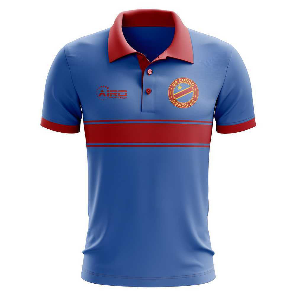 DR Congo Concept Stripe Polo Shirt (Blue) - Kids_0