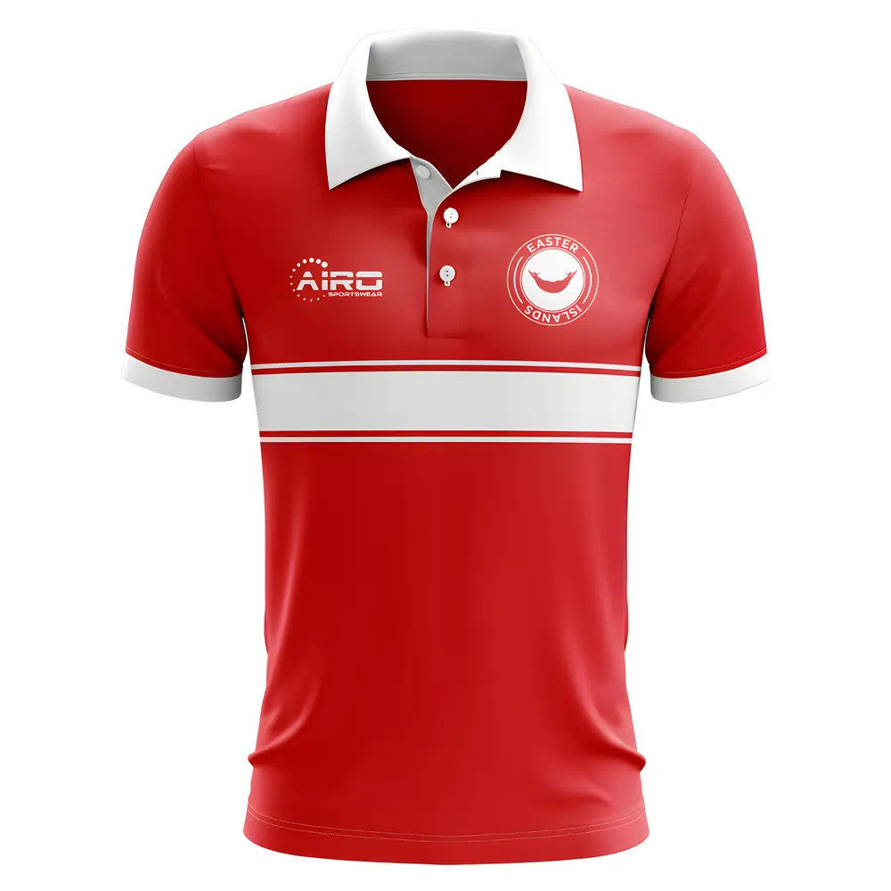 Easter Islands Concept Stripe Polo Shirt (Red) - Kids_1