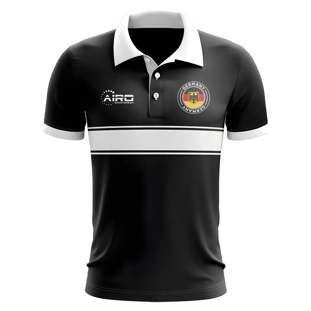 Germany Concept Stripe Polo Shirt (Black) - Kids_0