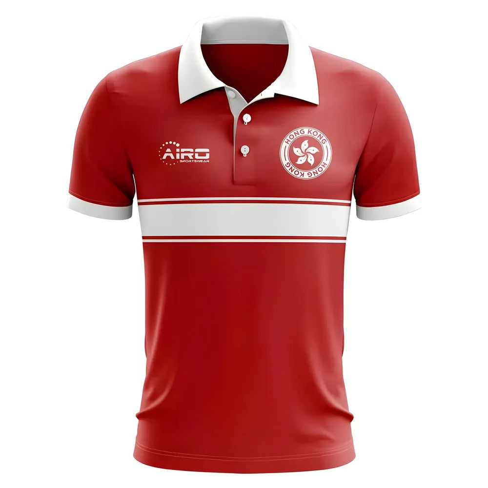 Hong Kong Concept Stripe Polo Shirt (Red) - Kids_1