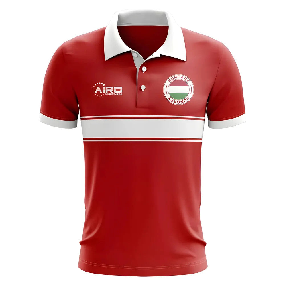 Hungary Concept Stripe Polo Shirt (Red) - Kids_0