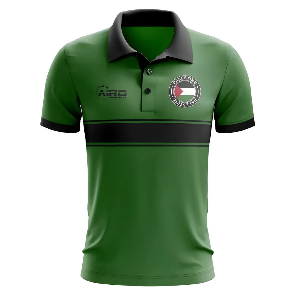 Palestine Concept Stripe Polo Shirt (Green) - Kids_1