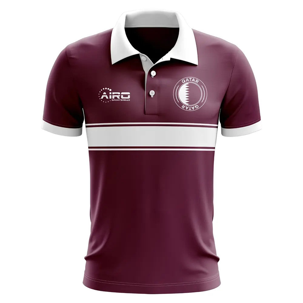 Qatar Concept Stripe Polo Shirt (Maroon) - Kids_1