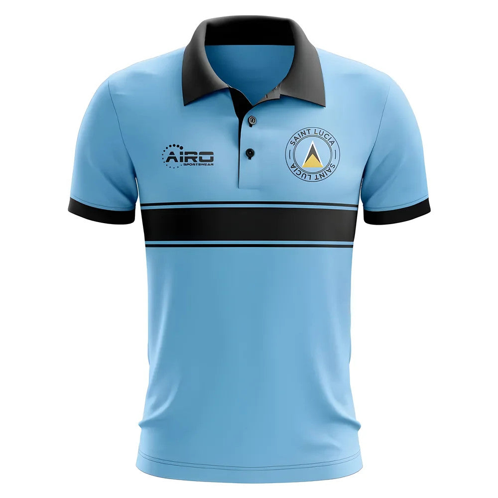 Saint Lucia Concept Stripe Polo Shirt (Sky) - Kids_1
