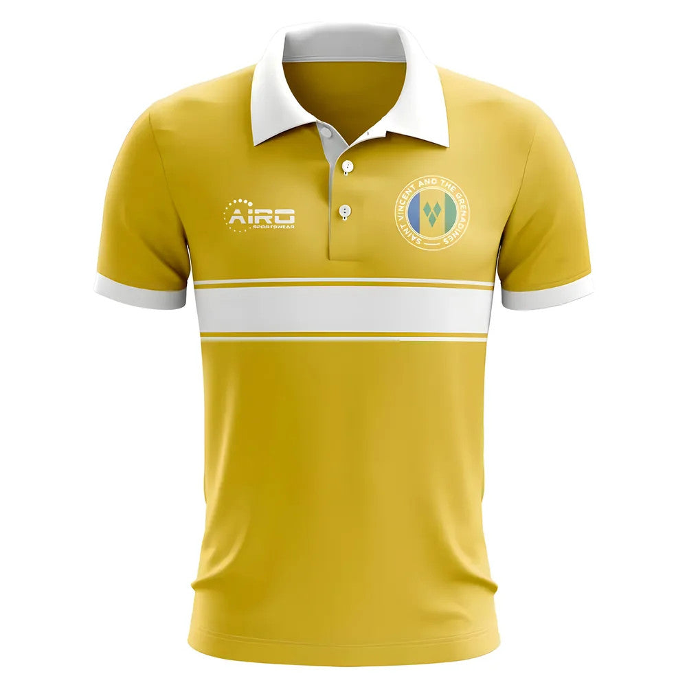 Saint Vincent and The Grenadines Concept Stripe Polo Shirt (Yellow) - Kids_0