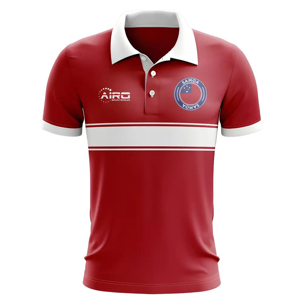 Samoa Concept Stripe Polo Shirt (Red) - Kids_1