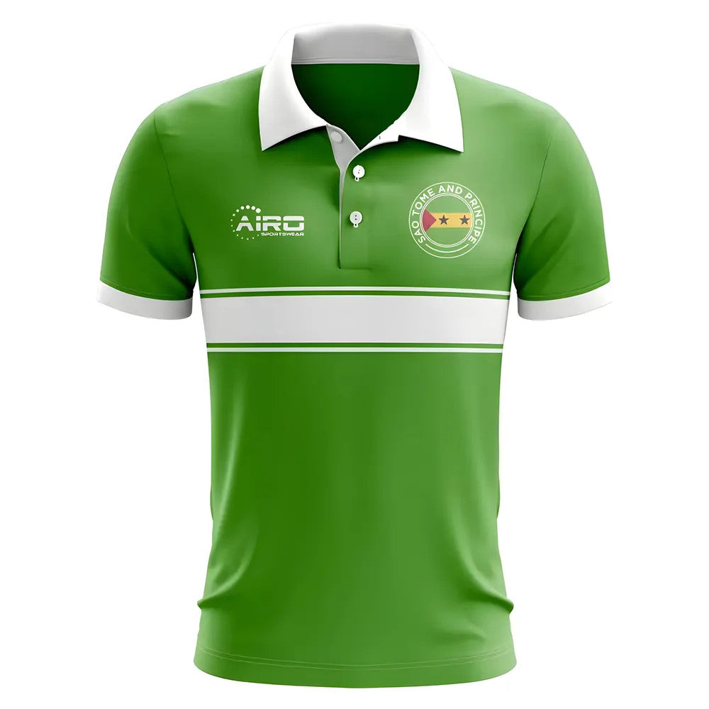 Sao Tome and Principe Concept Stripe Polo Shirt (Green) - Kids_1