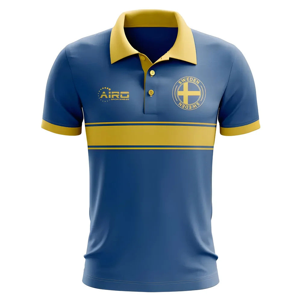 Sweden Concept Stripe Polo Shirt (Blue) - Kids_1