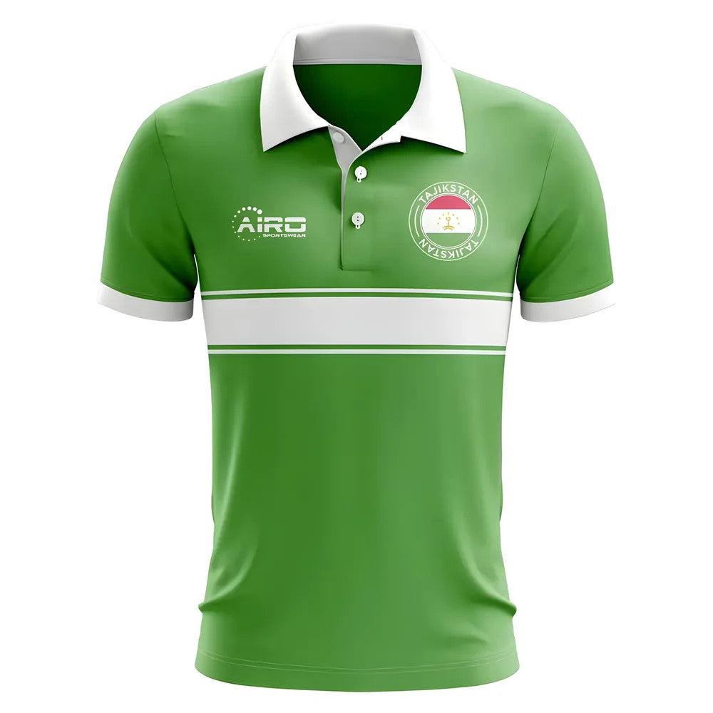 Tajikstan Concept Stripe Polo Shirt (Green) - Kids_0