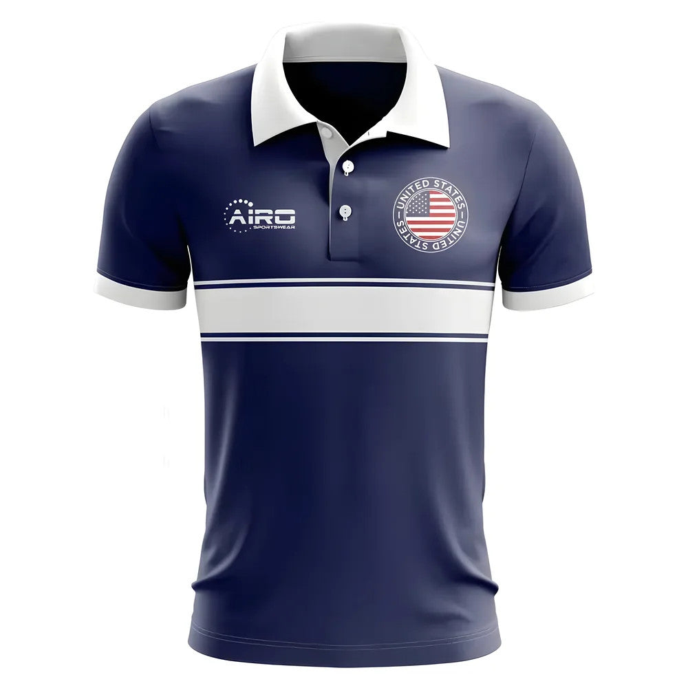 USA Concept Stripe Polo Shirt (Navy) - Kids_0