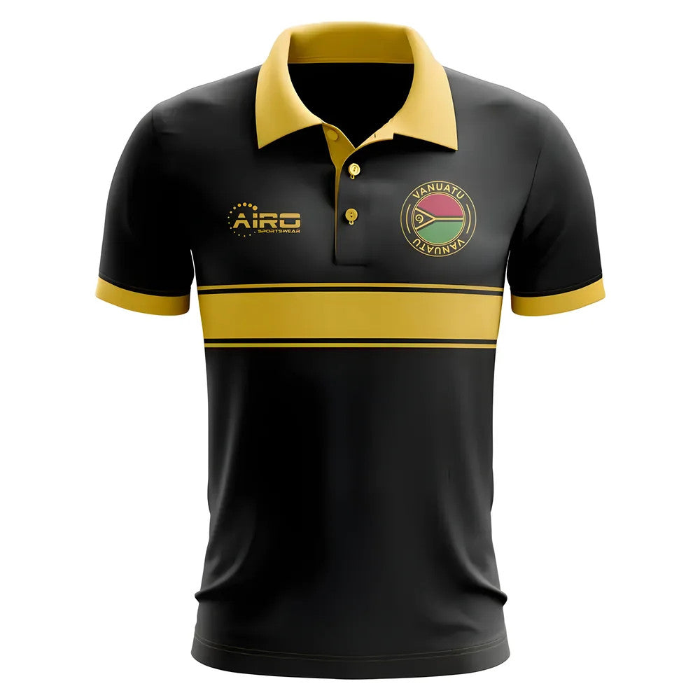 Vanuatu Concept Stripe Polo Shirt (Black)_1