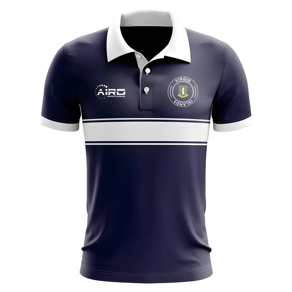 Virgin Islands Concept Stripe Polo Shirt (Navy) - Kids_1