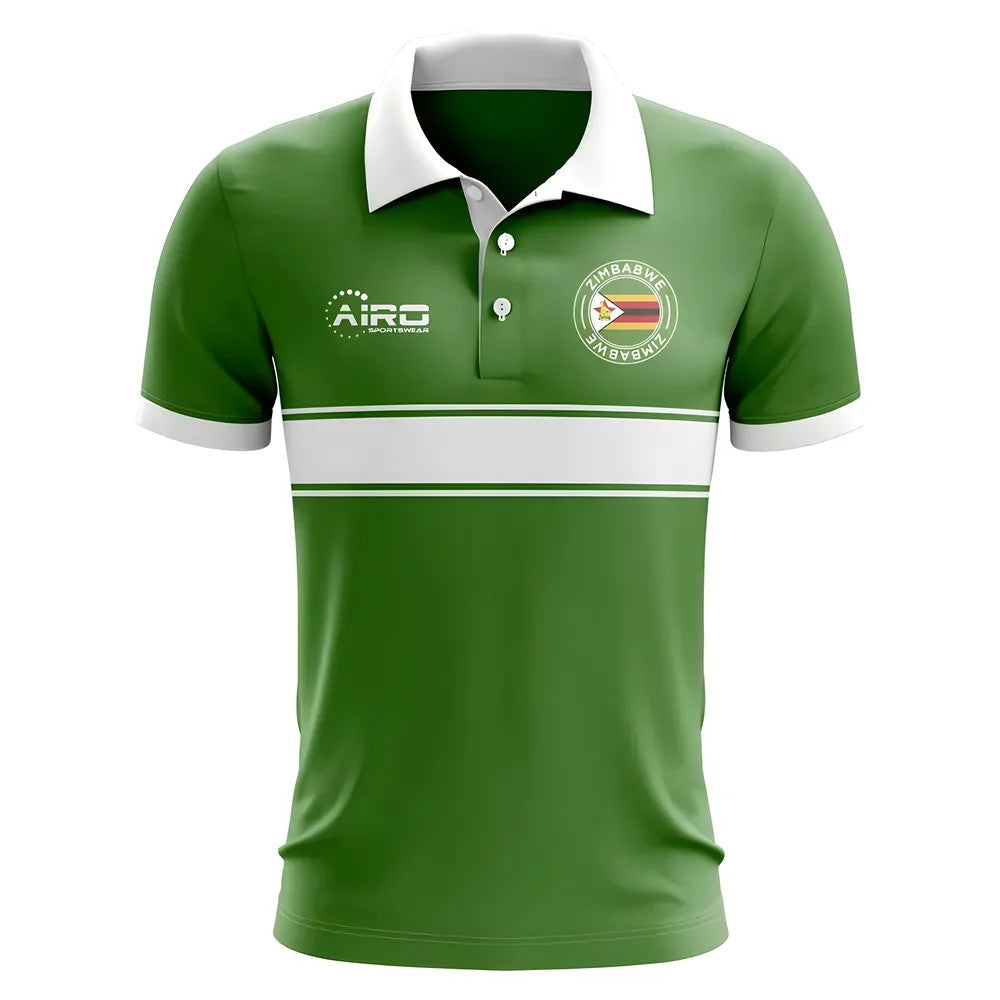 Zimbabwe Concept Stripe Polo Shirt (Green) - Kids_0