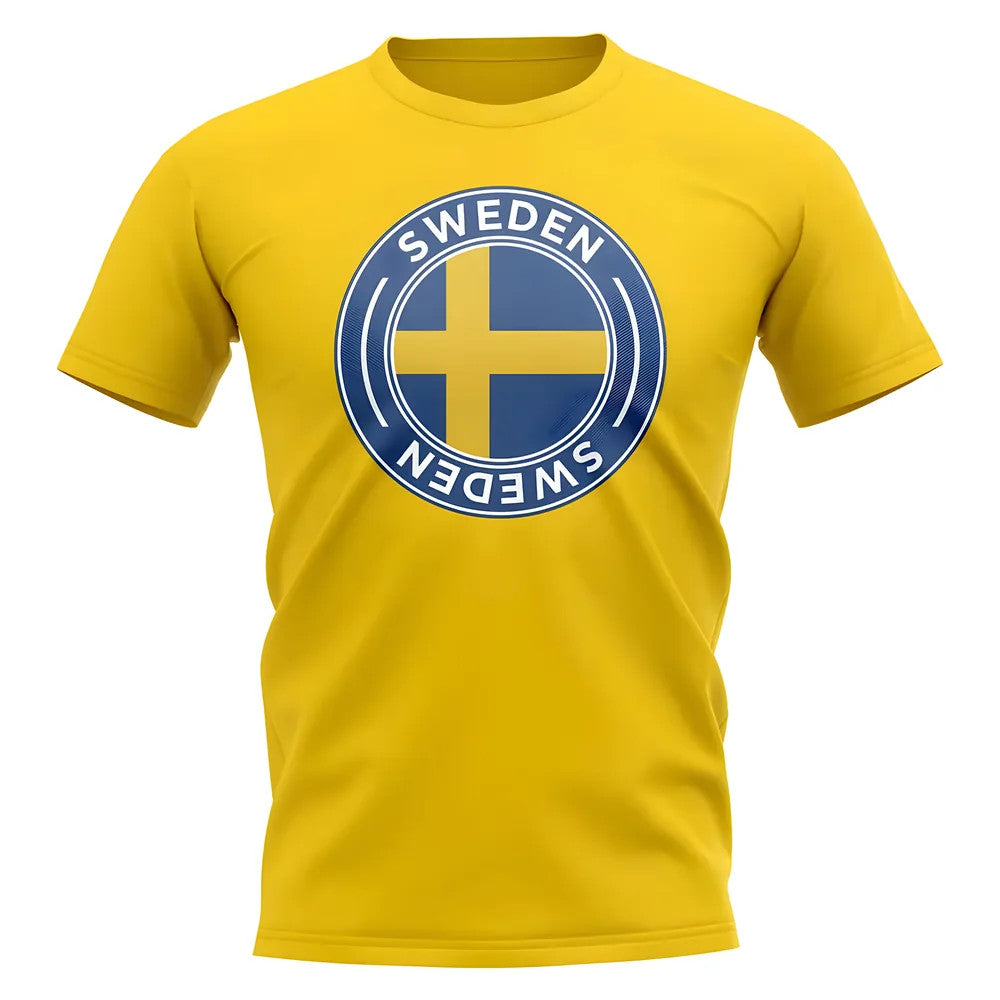 Sweden Football Badge T-Shirt (Yellow)_0