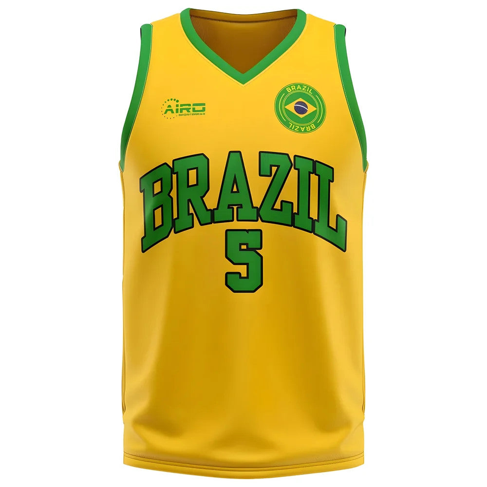 Brazil Home Concept Basketball Shirt - Little Boys_0
