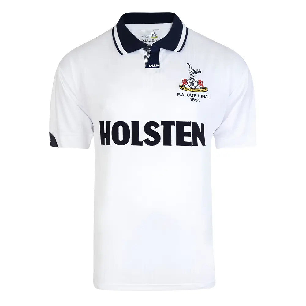 Score Draw Tottenham Hotspur 1991 FA Cup Final Retro Football Shirt (GASCOIGNE 8)_2