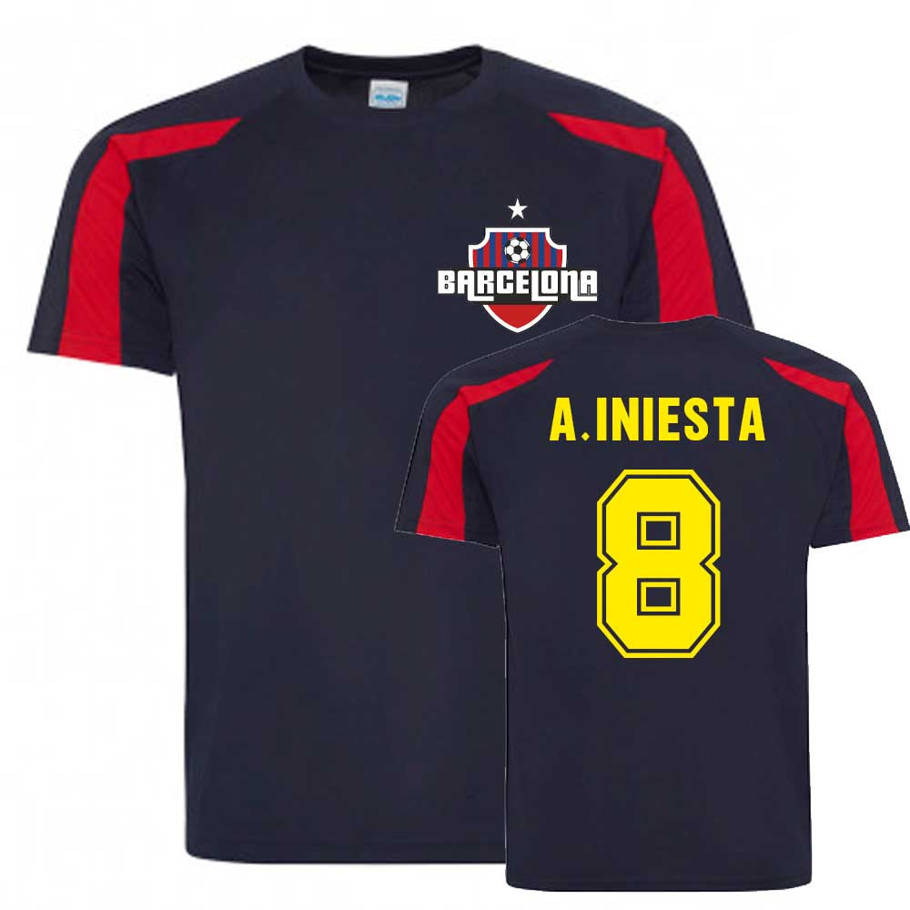 Andres Iniesta Barcelona Sports Training Jersey (Navy)_0