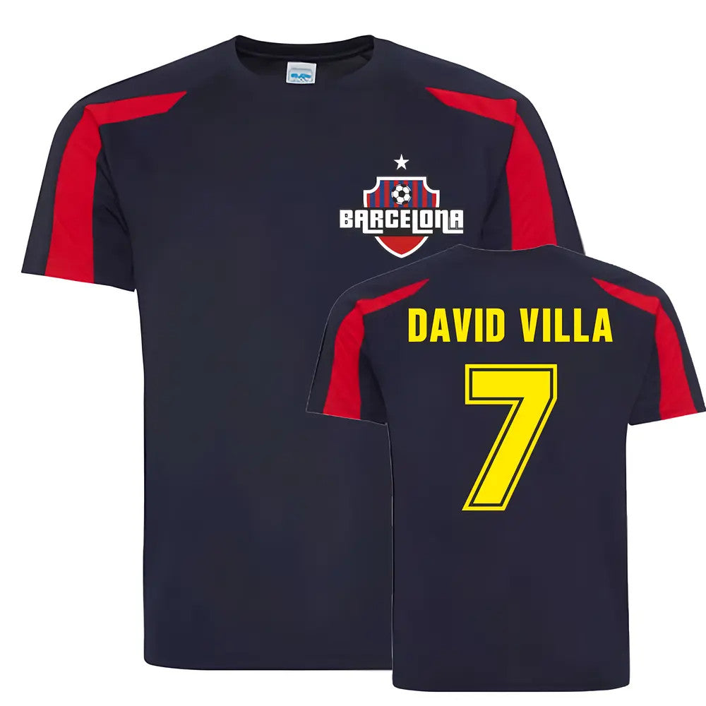 David Villa Barcelona Sports Training Jersey (Navy)_1