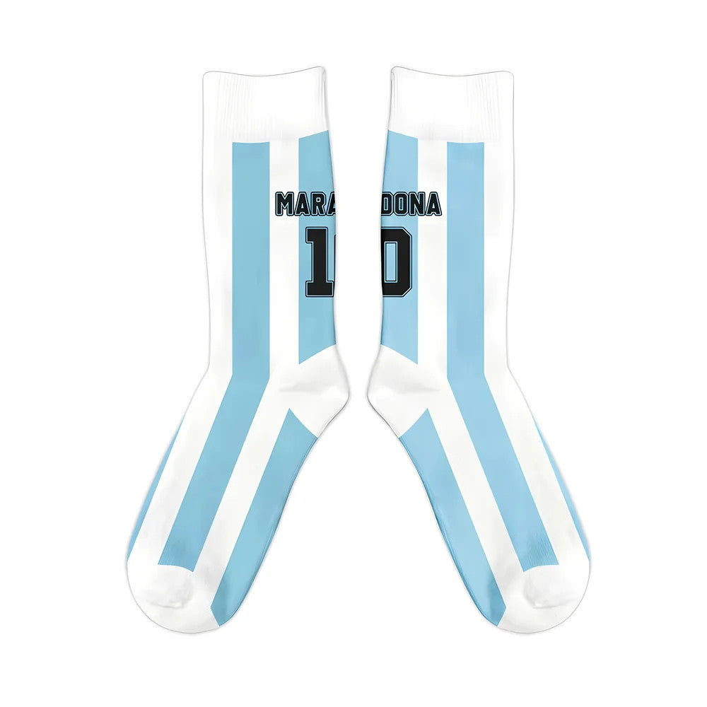 Argentina 1986 Diego Maradona Retro Socks_1
