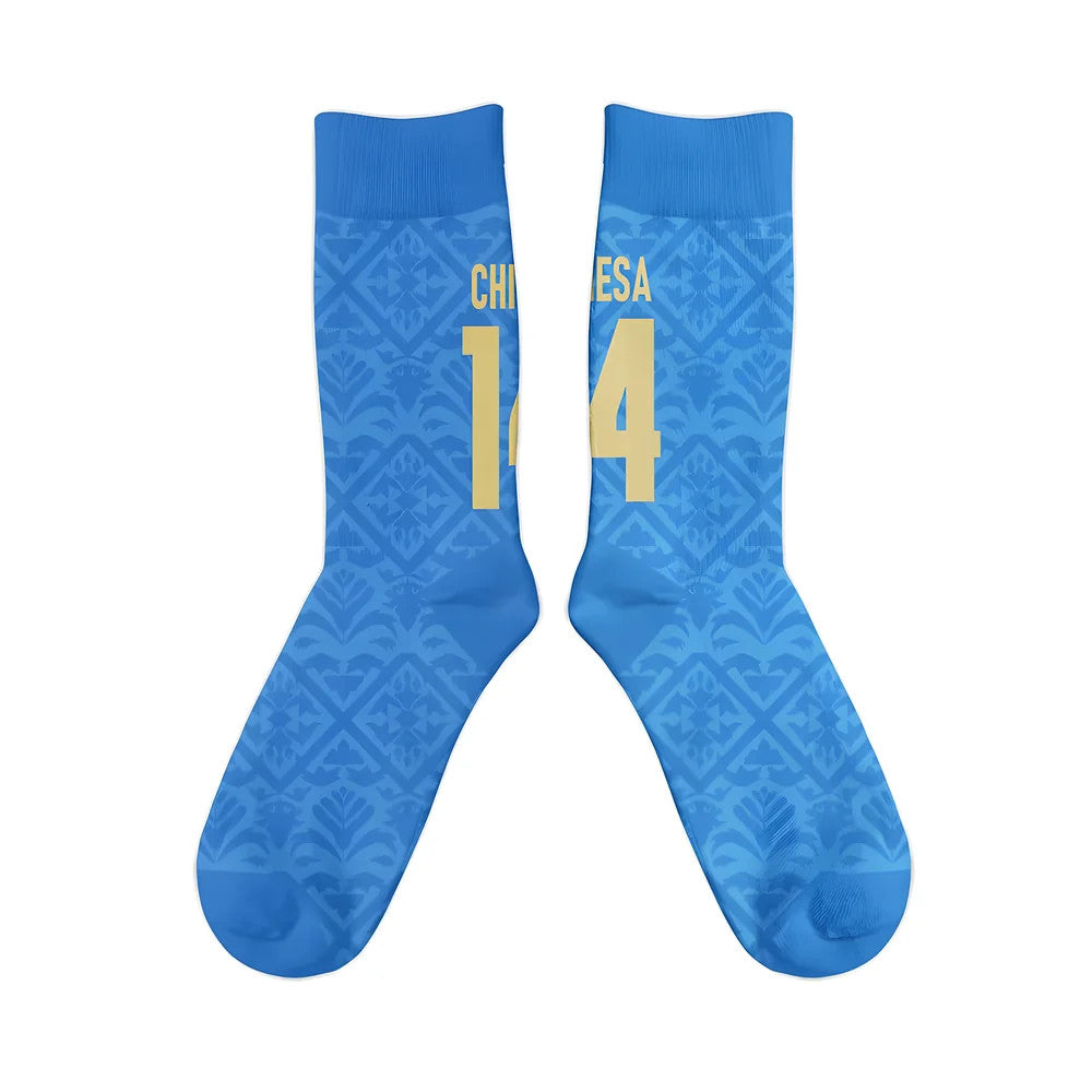 Italy 2021 Federico Chiesa Retro Football Socks_1