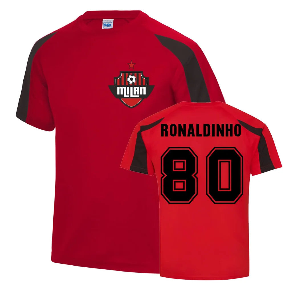 Ronaldinho Milan Sports Training Jersey (Red)_1