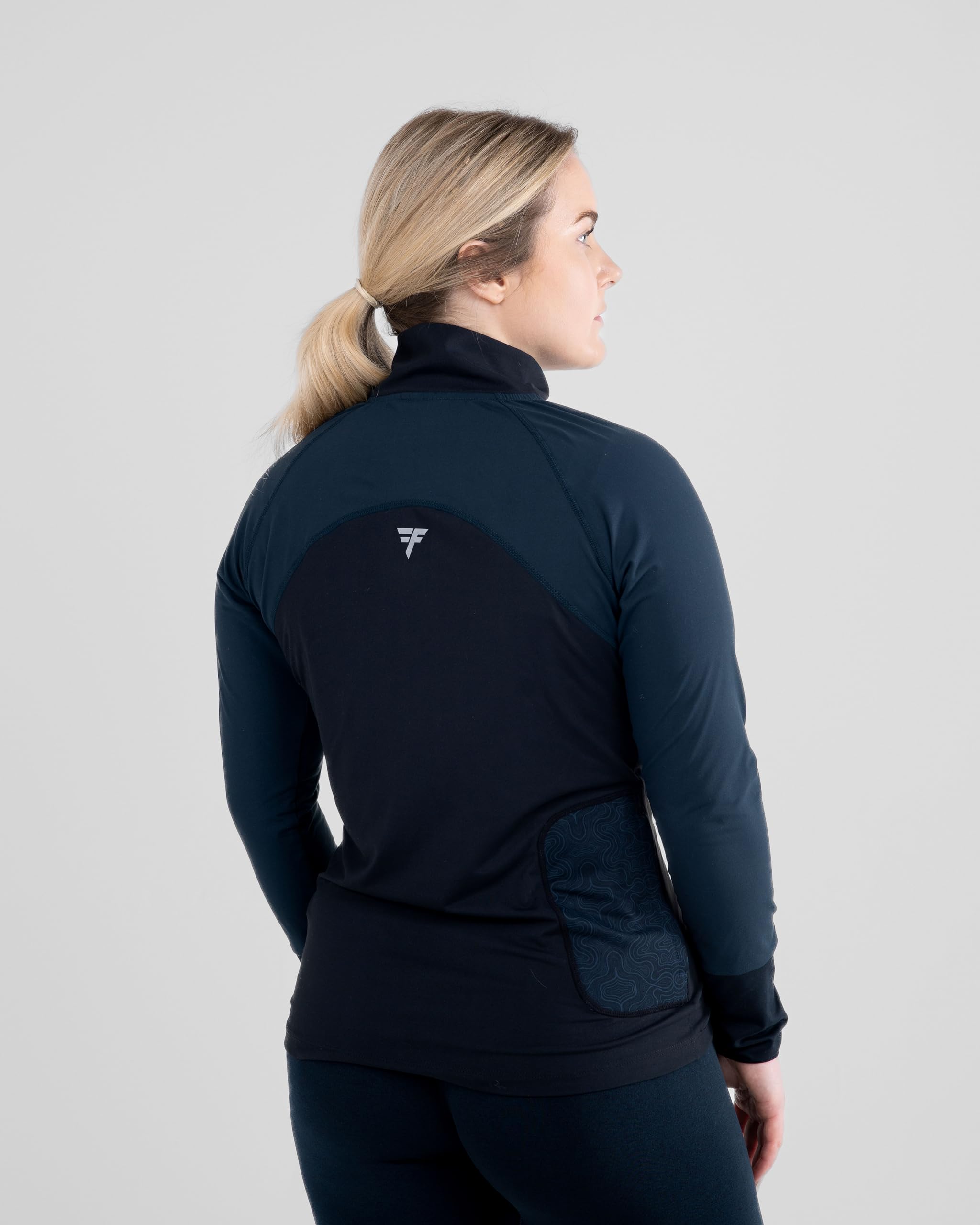 Fallain Fitness Women's Quarter Zip Performance Top, Polyester/Elastane Blend, Athletic, Slim Fit, Adult