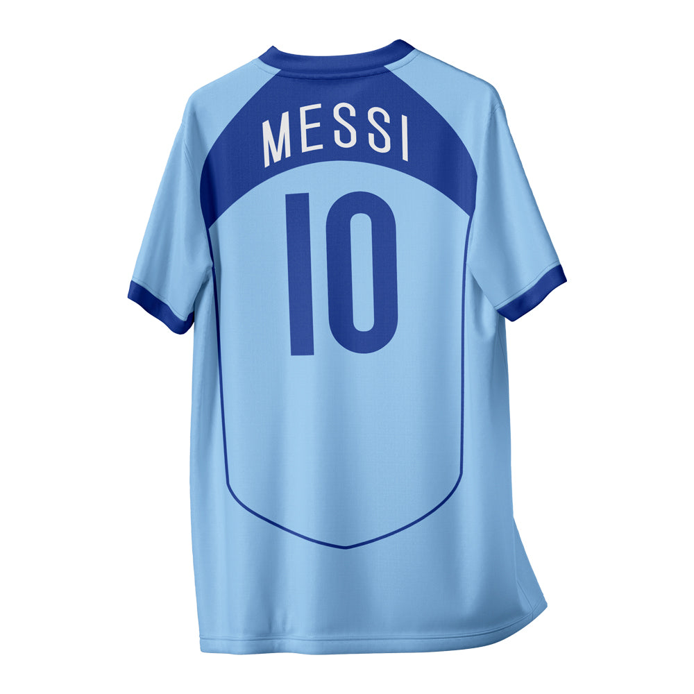 Messi 10 Argentina Vintage Style Concept Shirt Kids Short Sleeve_0
