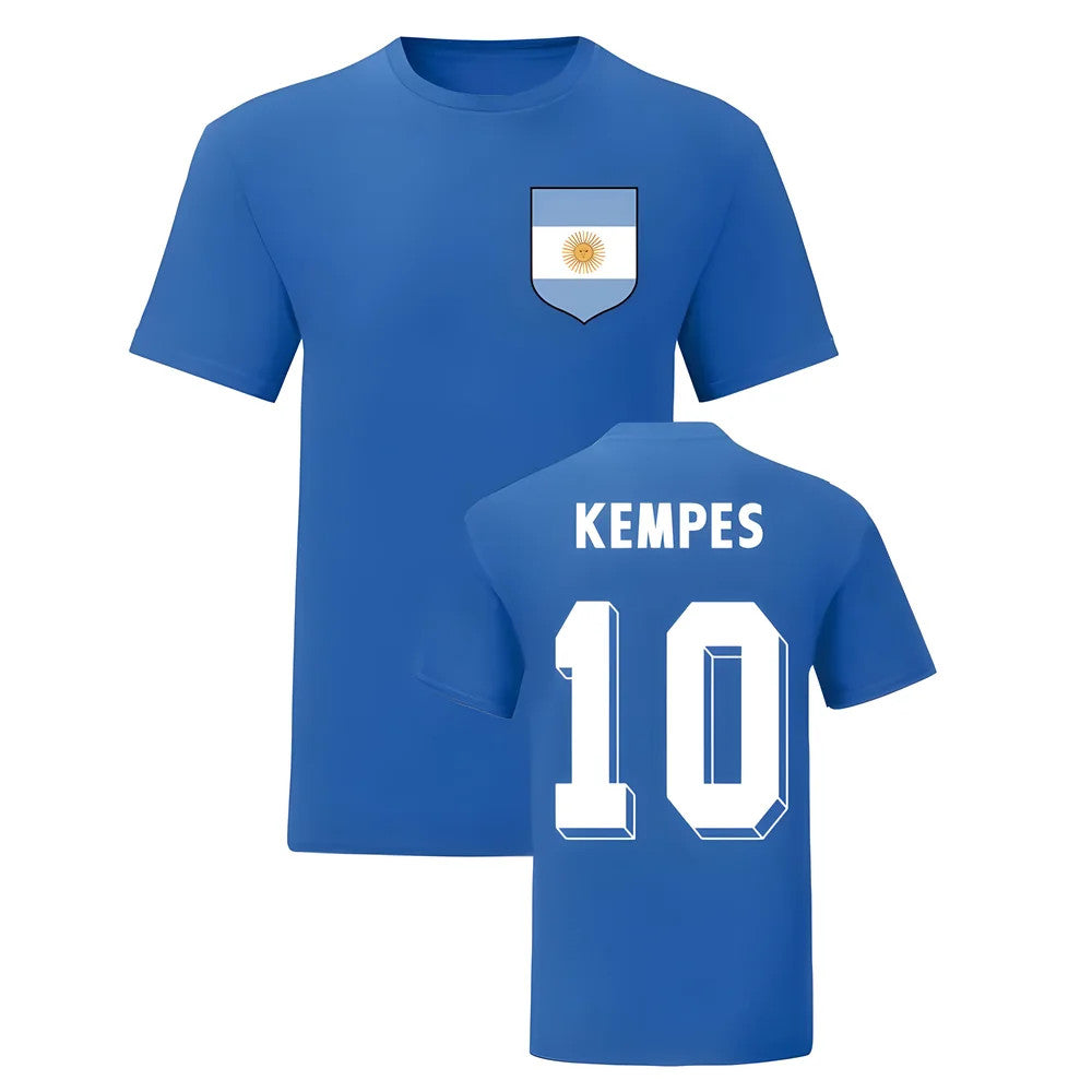 Mario Kempes Argentina National Hero Tee (Blue)_1