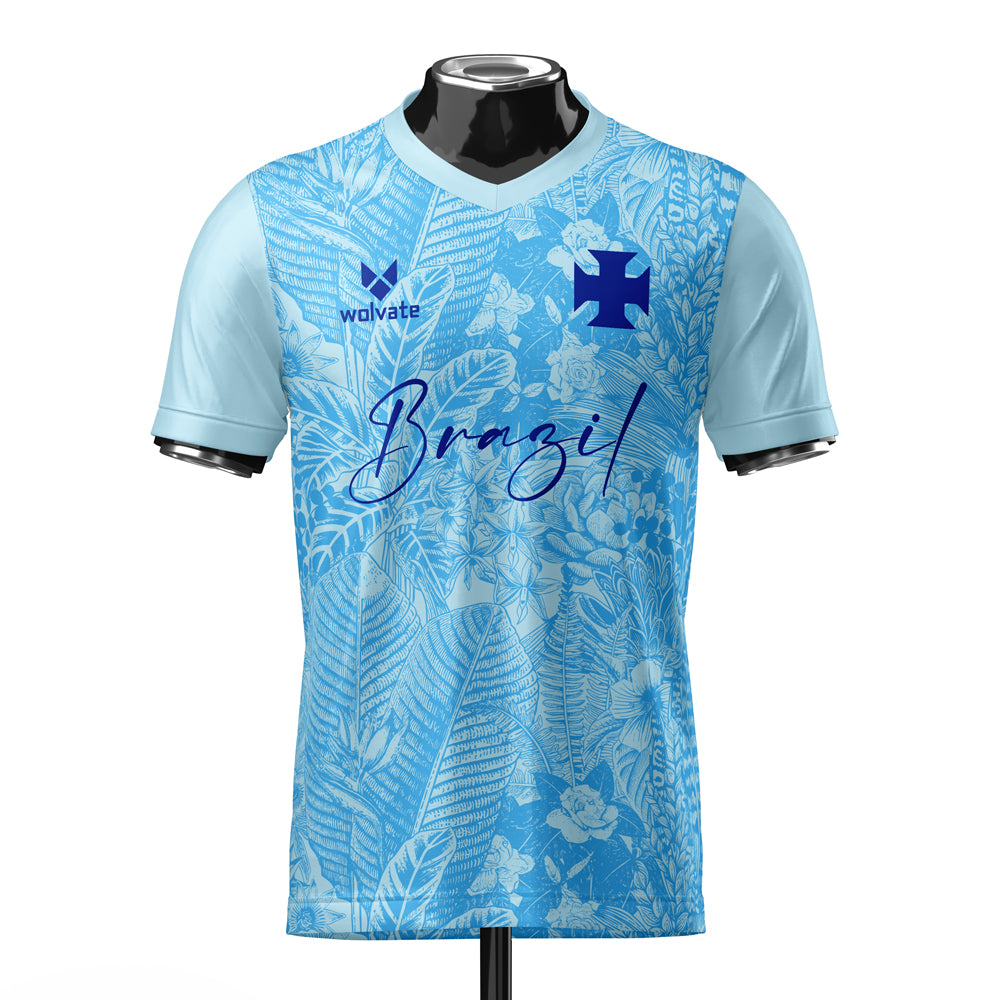 Brazil DNA Sky Blue Concept Football Jersey (Wolvate) Kids Short Sleeve_0