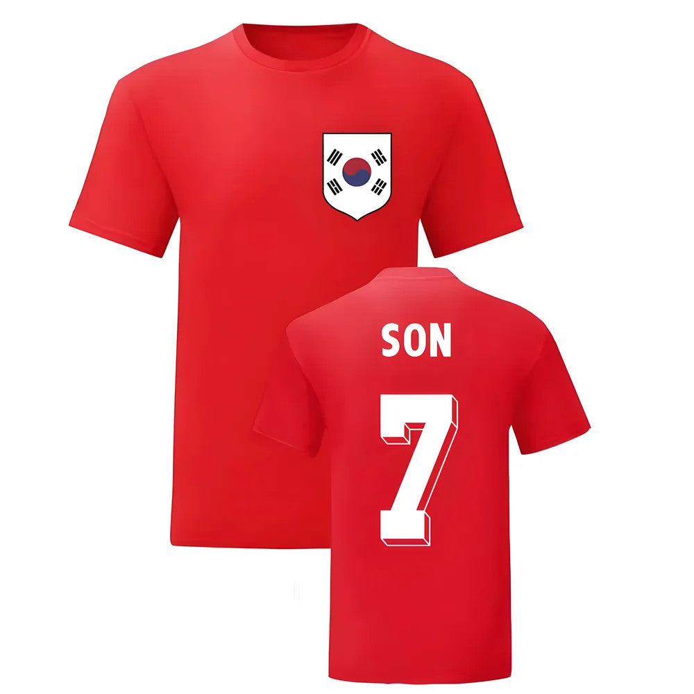 Son Heung-Min (Son) South Korea National Hero Tee (Red)_1