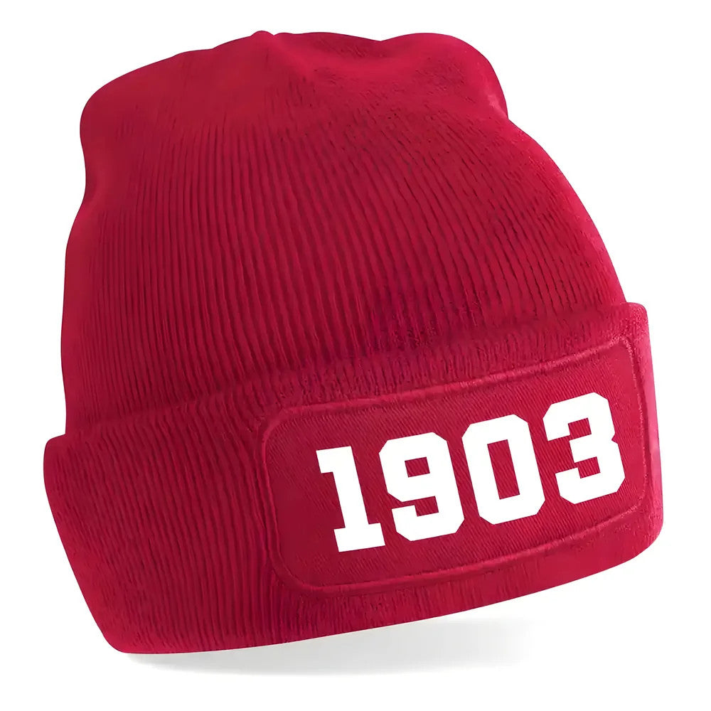 Madrid 1903 Football Beanie Hat (Red)_1
